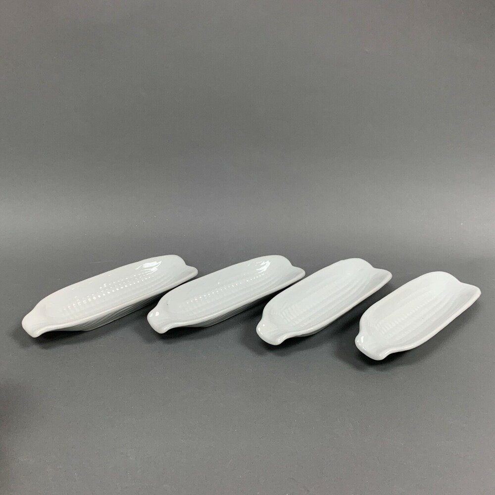 White Ceramic Corn Holders Lot‎ of 4